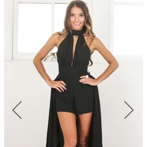 Showpo don’t rain on my parade playsuit black